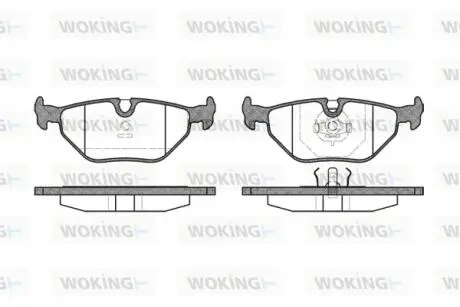 Тормозные колодки зад. BMW 3(E36, E46)/5(E34)/7(E32) 86-06 (ATE) (123x43,6x16,7) Woking P3653.00