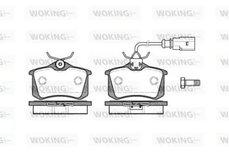 Гальмівні колодки зад. FORD GALAXY/SEAT ALHAMBRA/VW POLO/Т4 1.2-3.0 92-10 Woking P3633.51