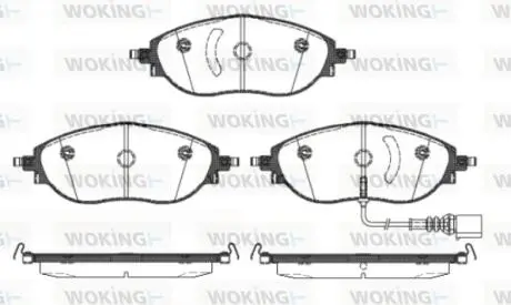 Тормозные колодки перед. VW Passat 10-/Skoda Octavia 12-(TRW) с датчиком Woking P15703.01
