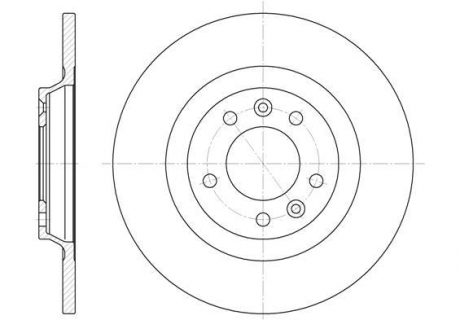 Тормозной диск (задний) CITROËN C5/PEUGEOT 407/508/607/RCZ 1.6-3.0 04- Woking D6690.00 (фото 1)