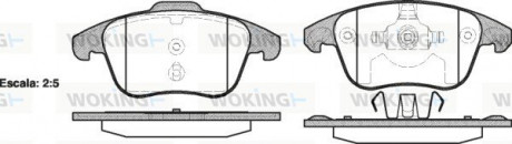 Тормозные колодки перед. Citroen C4 Picasso 06-/Peugeot 5008 09- (ATE) Woking P13493.00