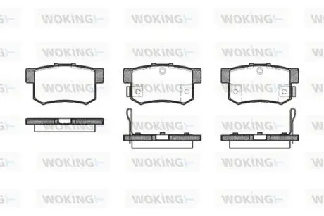 Колодки тормозные дисковые задние Honda Accord vii 2.0 03-12,Honda Accord vii 2.2 03-12 Woking P2253.32