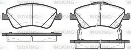 Тормозные колодки перед. Toyota Auris 07-12 (bosch) (136,7x57,9x19,2) Woking P12103.02