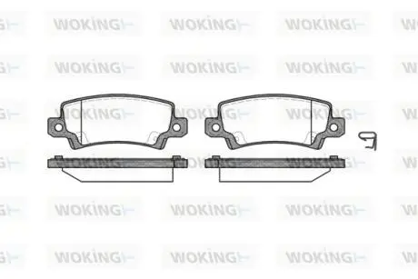 Тормозные колодки зад. Toyota Corolla 00-07 (TRW) (37,9x95,7x16,3) Woking P9743.02