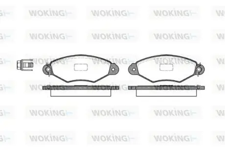 Тормозные колодки перед. Kangoo 1.2-1.6 97- (Bosch) (с датчиком) Woking P7433.00