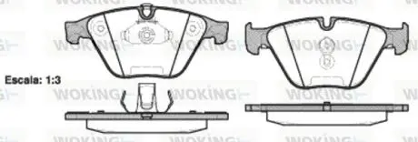 Тормозные колодки перед. BMW 5 (F10) 10- (ATE) (155,1x68,5x18,9) Woking P9573.20