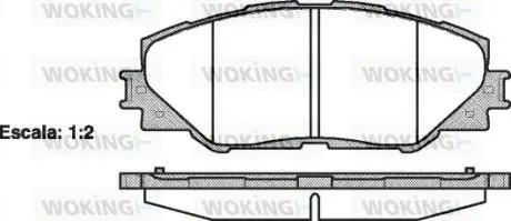 Колодки тормозные дисковые передние Toyota Auris 1.33 06-12,Toyota Auris 1.4 06- Woking P13343.00
