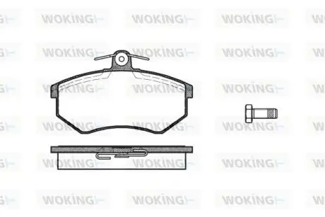 Гальмівні колодки перед. Audi 100/80/A4/Caddy/Cordoba (85-04) Woking P0343.00