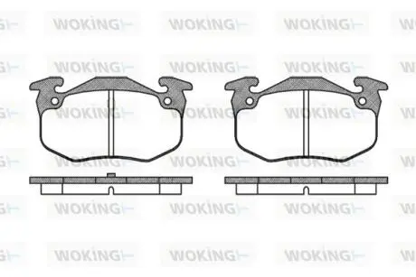 Тормозные колодки зад. Peugeot 206 99-/Renault Megane I 96-03 Woking P0443.50