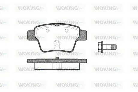 Тормозные колодки зад. Peugeot 207/307/Citroen C4 06- (Bosch) Woking P10383.00