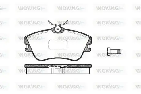 Тормозные колодки перед T4 1.9TD/2.4D >99 (R15)(невент.диск)) Woking P5803.00