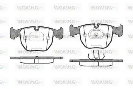 Тормозные колодки перед. BMW 5(E39)/7(E38) 96-04 (Teves) Woking P4963.00