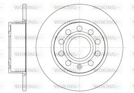 Гальмівний диск задн. A3/Altea/Beetle/Bora/Caddy (04-21) Woking D6649.00