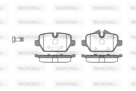 Колодки тормозные дисковые задние Bmw 1 1.6 03-13,Bmw 1 1.6 06-12,Bmw 1 1.6 10- Woking P10323.00 (фото 1)