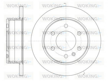 Тормозной диск задний. Crafter/W906/W907/W910 (06-21) Woking D61035.00