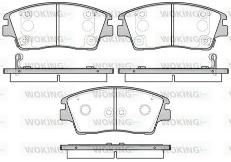 Тормозные колодки перед Hyundai Tucson 1.6-2.0 14- Woking P17763.02