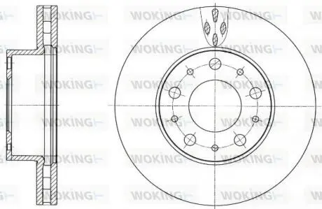 Тормозной диск перед. Boxer/Ducato/Jumper (06-21) Woking D61015.10