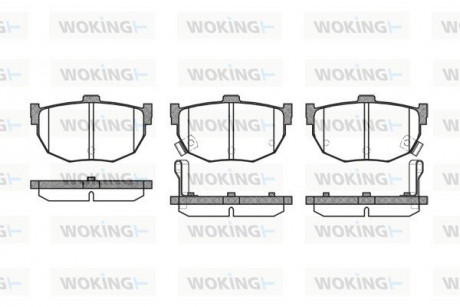 Гальмівні колодки задн. Cerato/Coul 1.5-2.0 04-14 Woking P3943.32