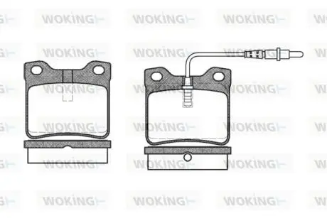 Тормозные колодки зад. Peugeot 406/607 95- (ATE) Woking P2213.02 (фото 1)