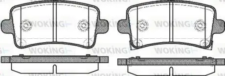 Колодки тормозные дисковые задние Chevrolet Malibu 2.0 12-,Chevrolet Malibu 2.4 12- Woking P12883.04
