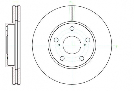 Тормозной диск перед. Auris/Corolla (07-14) Woking D61043.10 (фото 1)