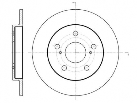 Тормозной диск задний. Auris/Corolla (08-21) Woking D61074.00 (фото 1)