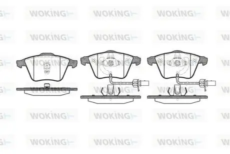 Тормозные колодки перед. Audi A4/A6/A8 00- Woking P8643.02