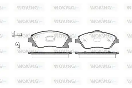 Тормозные колодки перед Combo/Meriva 00-12 Woking P6743.12