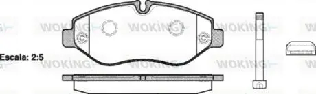Колодки тормозные дисковые передние Iveco Daily iv 2.3 06-11,Iveco Daily iv 2.3 06-12 Woking P13453.10