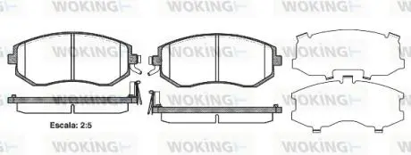 Колодки тормозные дисковые передние Subaru Forester (sh) 2.0 08-,Subaru Outback (bs) 2.5 14- Woking P8513.04