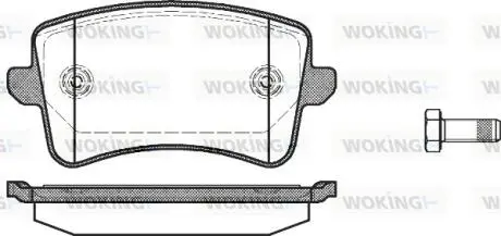 Колодки тормозные дисковые задние Audi A4 1.8 07-15,Audi A4 2.0 07-15,Audi A4 2.7 07-15 Woking P12433.00