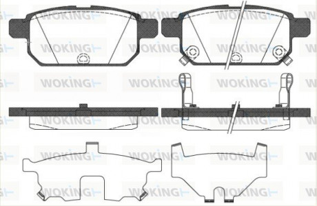 Колодки тормозные дисковые задние Suzuki Swift iv 1.2 10-,Suzuki Swift iv 1.3 10- Woking P15713.02 (фото 1)