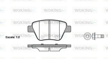 Колодки тормозные дисковые задние Audi A1 2.0 10-,Audi A1 sportback 2.0 11- Woking P15203.00