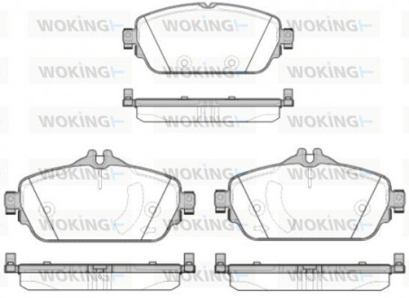 Колодки тормозные дисковые передние Mercedes-benz C-class (w205) 1.6 13- (P14923 Woking P1492308 (фото 1)