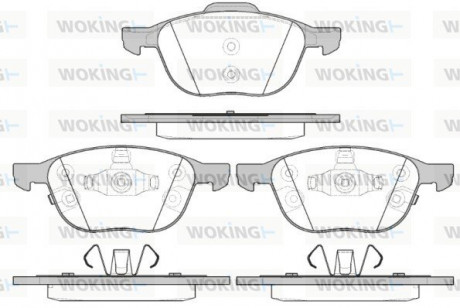 Колодки тормозные дисковые передние Ford Focus iii Electric 10- (P11823.12) WOKI Woking P1182312 (фото 1)