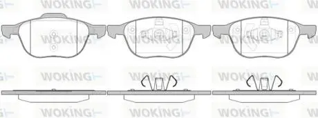 Колодки тормозные дисковые передние Ford C-max 1.6 07-10,Ford C-max 1.8 07-10 (P Woking P1182300