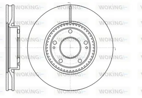 Гальмівний дискпередній вент. Hyundai I30 /Kia Cee\'D/ Cerato III 1.4-2.6 11 - (300x28) Woking D61217.10