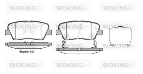 Гальмівні колодки зад. Santa Fe II/III 06-/Sorento II/III 09- (mando) (117x48,3x15,5) Woking P13743.02