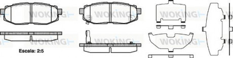 Тормозные колодки задние. BRZ/Forester/Legacy/Outback/Tribeca (05-21) Woking P13283.01