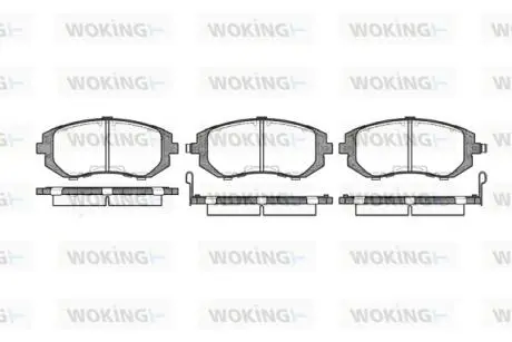 Гальмівні колодки перед. Subaru Impreza 02-/Forester 02- (akebono) Woking P8513.02