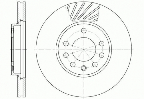 Тормозной диск перед. Opel Astra G, H/Zafira 98- (вент.) (280x25) Woking D6584.10 (фото 1)