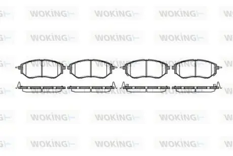 Тормозные колодки перед. Subaru Legacy IV/Outback 03- (akebono) Woking P10373.02