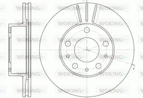 Тормозной диск перед. Boxer/Ducato/Jumper (06-21) Woking D6476.10