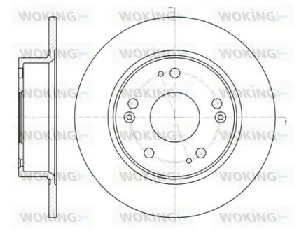 Тормозной диск зад. Honda Accord 04-08 (260x10) Woking D6984.00