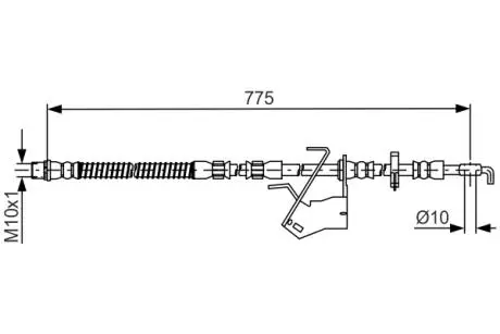 CITROEN Тормозной шланг передн.прав.C5 III,08-,Peugeot 407,508 BOSCH 1987481685