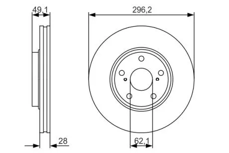Диск гальмівний BOSCH 0986479R28