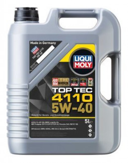 LM 5л TOP TEC 4110 5W-40 Олива ACEA C3, API SN, BMW Longlife-04, MB 229.31, MB 229.51, MB 229.52, MB 226.5, Porsche C40, VW 511 00, GM dexos2, Renault RN 0700, Renault RN 0710 LIQUI MOLY 21479