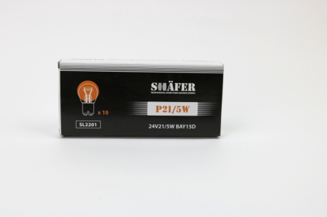 Лампа накалювання 24V21/5W P21/5W BAY15D  (картонна упаковка по 10шт) SHAFER SL2201