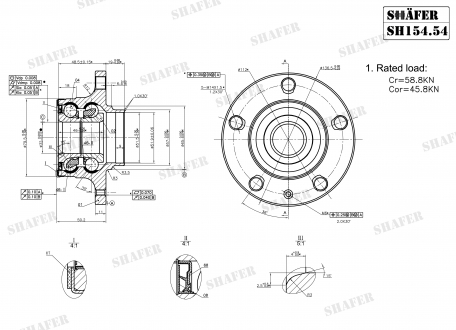 Ступень задняя VW, Golf V-VI, 04-, (D=32mm), ABS+, монт. ккт.+ SHAFER SH154.54K