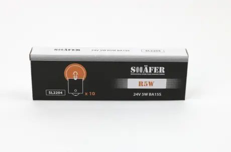 Лампа накалювання 24V 5W R5W BA15S (картонна упаковка по 10шт) SHAFER SL2204